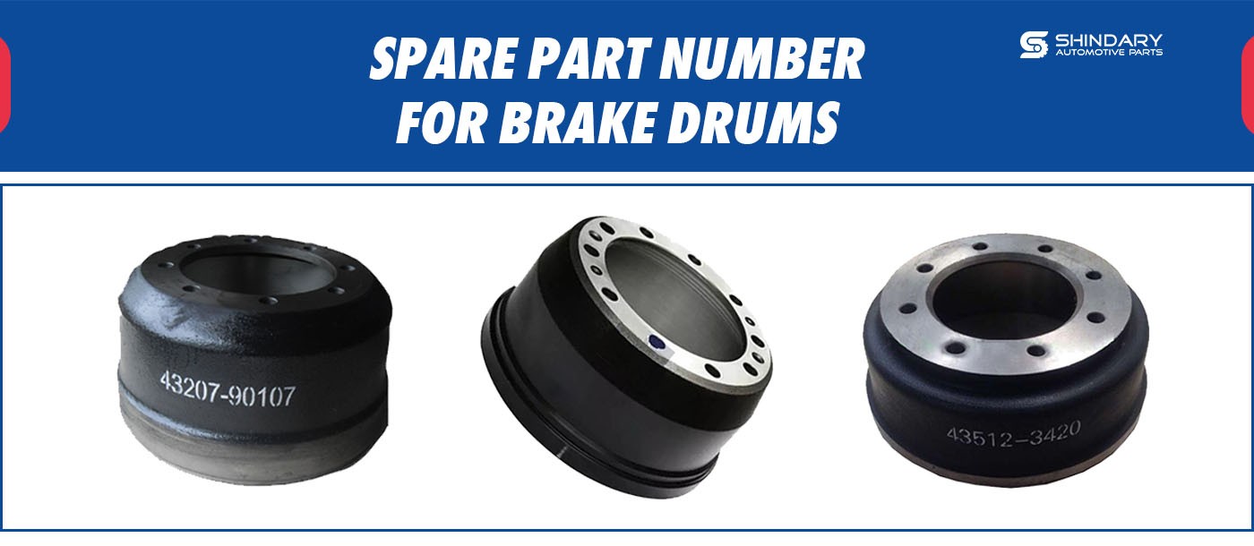 SPARE PARTS NUMBERS FOR BRAKE DRUMS