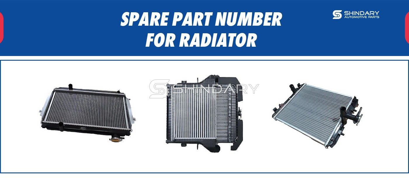 SPARE PARTS NUMBERS FOR RADIATOR